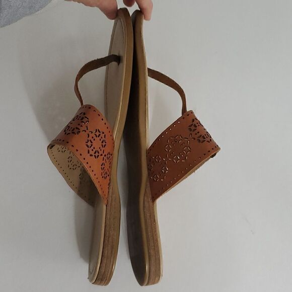 Barbara Barbieri Leather Laser Cut Sandals Size 9.5 - Picture 8 of 11